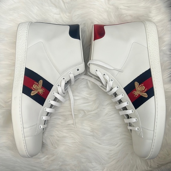 Like ๐ ๐ฏ%Auth Gucci Sneakers Ace Bee Embroidered High Top Gucci 10 / US 11 - Picture 7 of 14